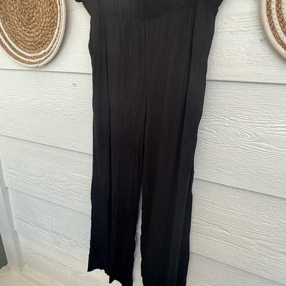NWT Women's black pajama set with Cami Top & Wide Leg Pants Size M - Picture 5 of 6